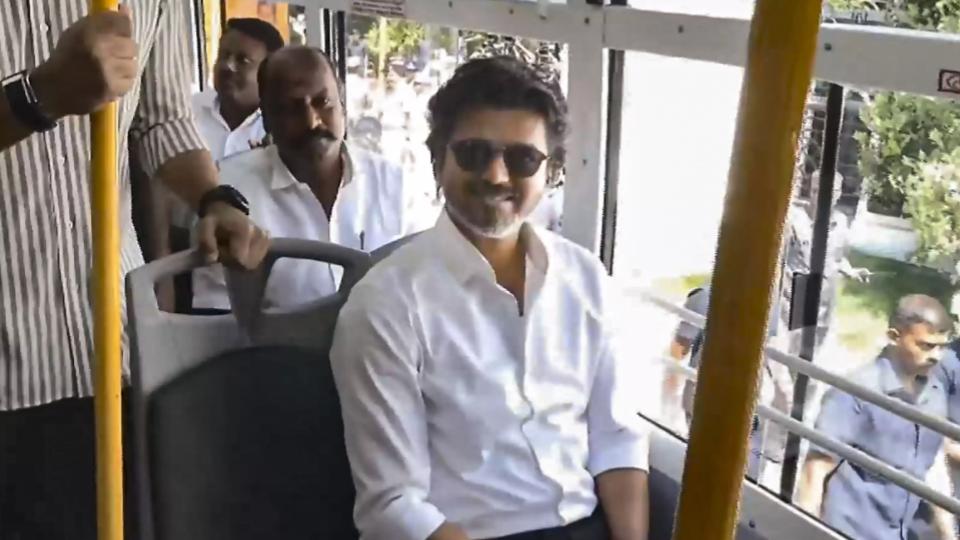 CM Vijay Flags Off 300 New Govt Buses, Takes Bus Ride in Chennai