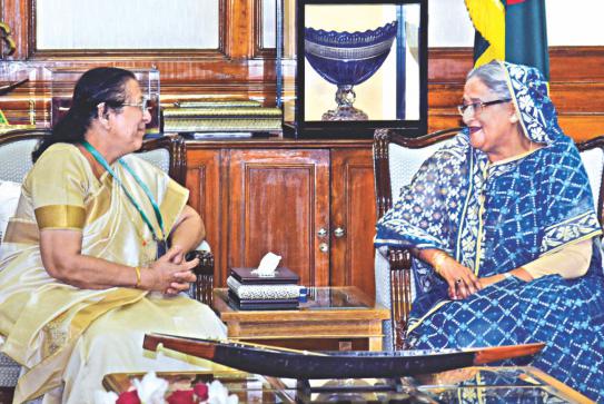 loksabhaspeakersumitramahajanmeetbangladeshpmsheikhhasina