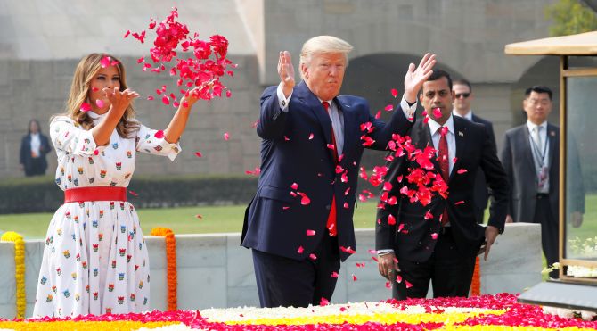 trumpmelaniapayhomagetomahatmagandhiatrajghat