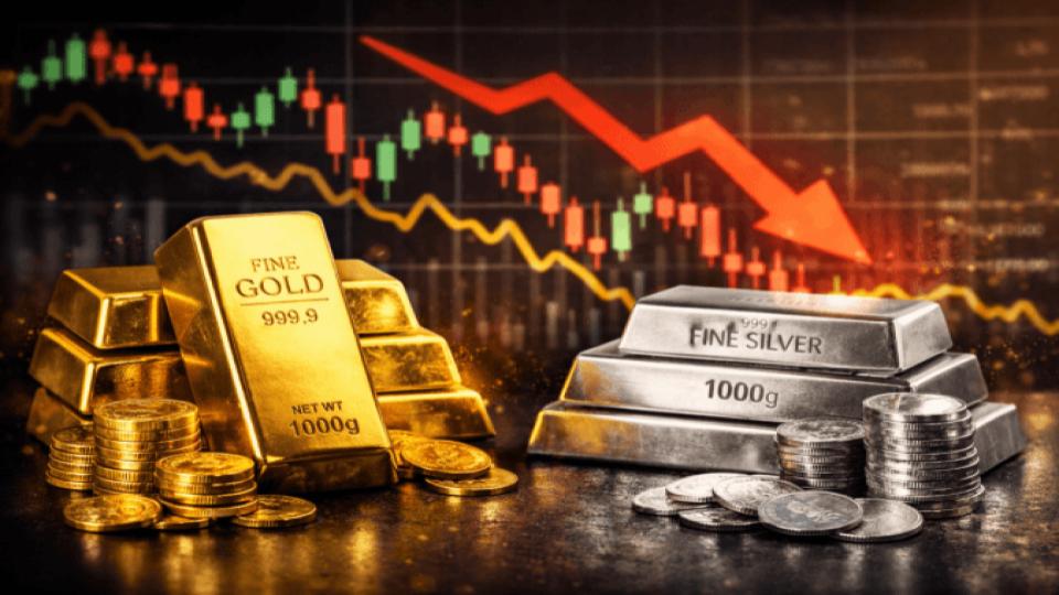 Gold Slumps, Silver Gains in Futures Trade