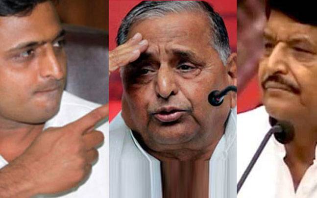 spfeud:shivpalakhileshflockmulayamsresidence