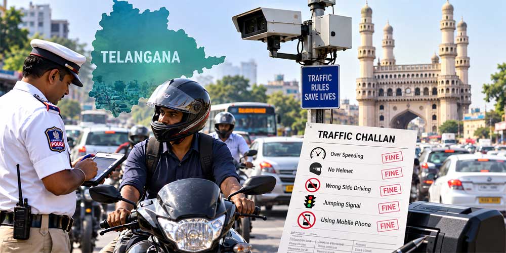 Telangana Records an Average of 40,000 Traffic Challans Every Day