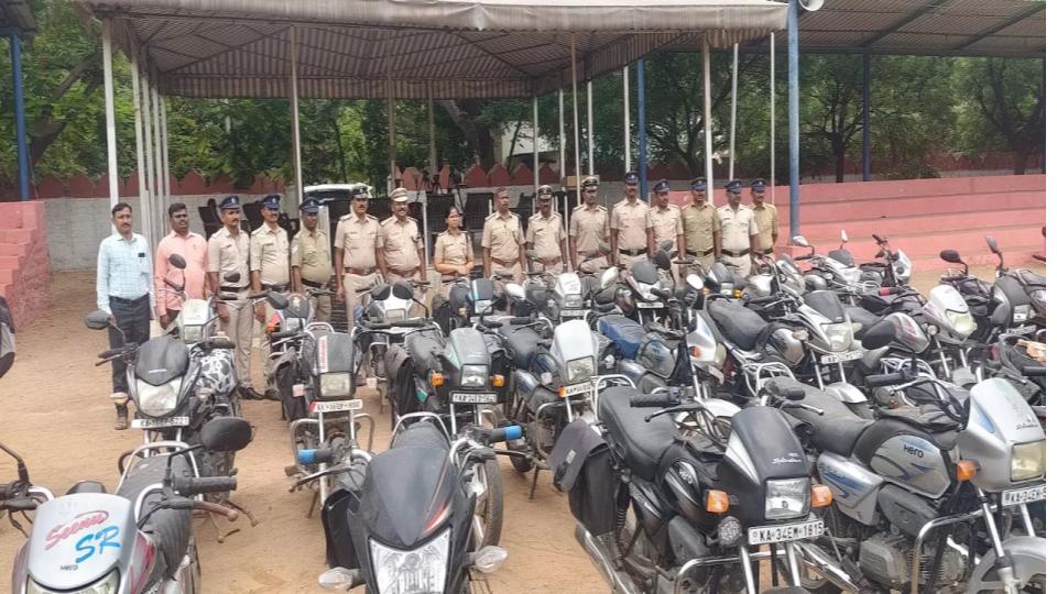 Police Recover 41 Stolen Bikes, Arrest Serial Theft Suspect in Karnataka