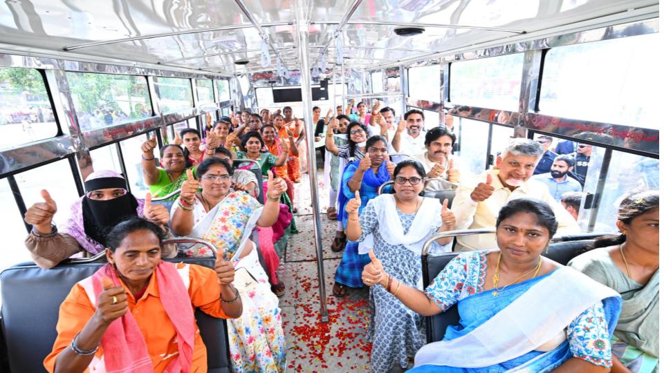 CM Naidu launches ‘Stree Shakti’ free bus travel for women, transgender