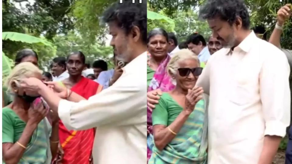 CM Vijay Gifts His Rs 40K Dior Sunglasses to Elderly Woman in TN