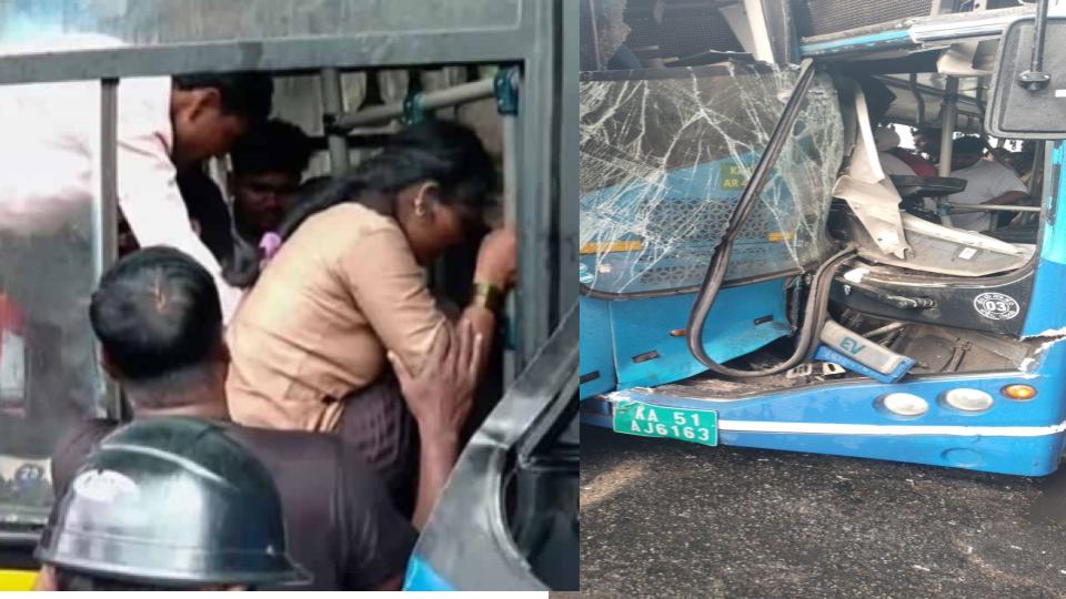 Several injured in BMTC bus crash near KR Circle in Bengaluru