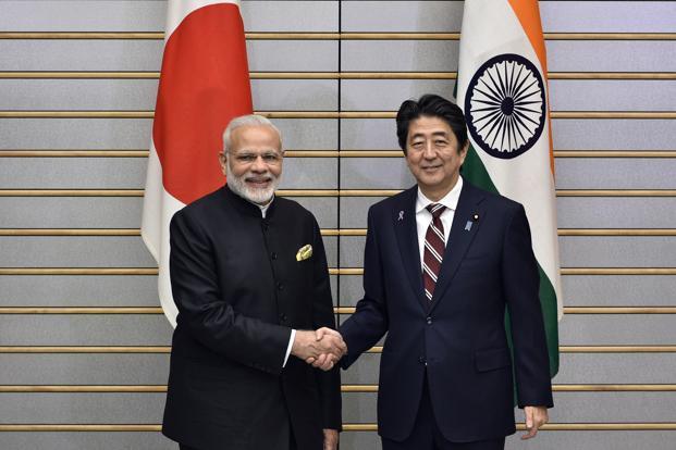 pmmodiandhisjapanesecounterpartshinzoabereviewcooperationunderindiajapanspecialstrategicglobalpartnershipframework