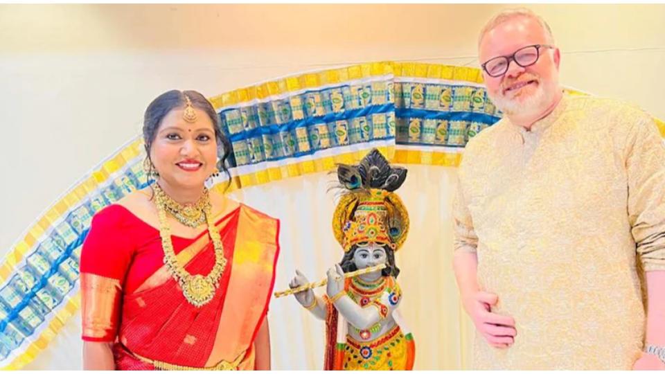 Scottish MP Martyn Day marries Keralite Nitin Chand at Guruvayur