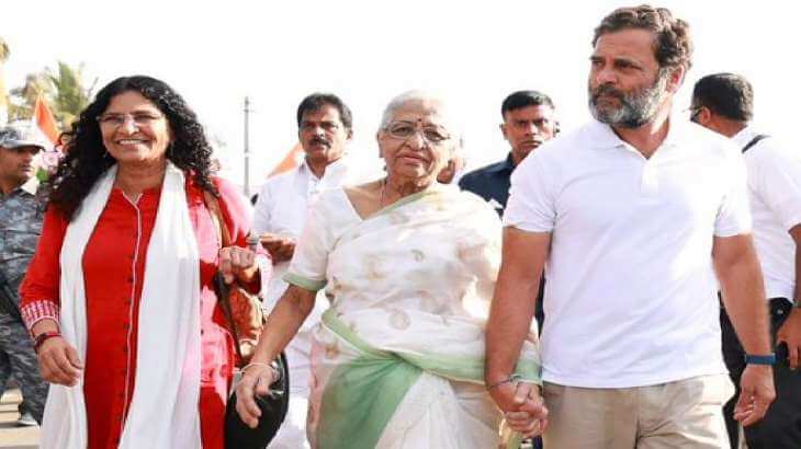 bharatjodoyatra:slainjournalistgaurilankeshskinjoinrahulgandhiinkarnataka