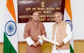 bhutanseconomicaffairsministerloknathsharmacallsonunionministernarendrasinghtomarinnewdelhi