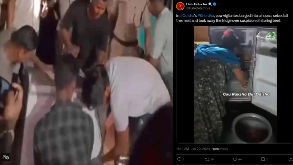 videoofcowvigilantesseizemeatfridgeafterbargingintomuslimhomeinodisha