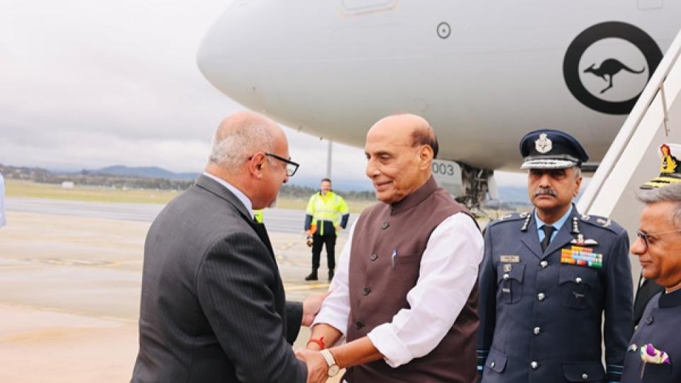 Rajnath Singh Arrives In Canberra To Strengthen India-Australia Strategic Ties