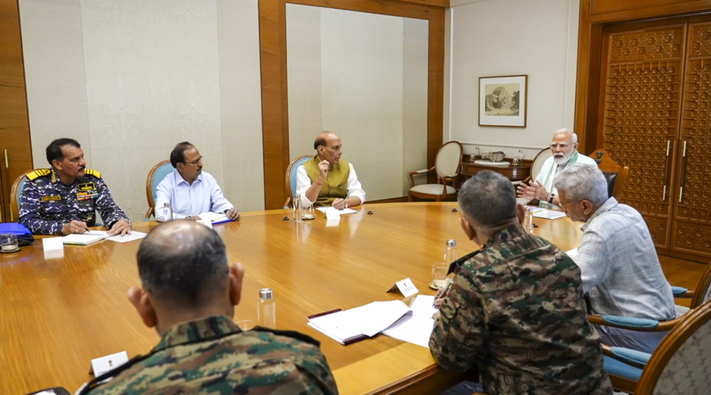 PM Modi holds meeting with Defence and External Affairs Ministers, National Security Advisor and Tri-services Chiefs
