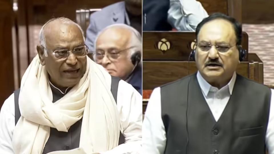 Kharge, Nadda Exchange Heated Remarks in Rajya Sabha