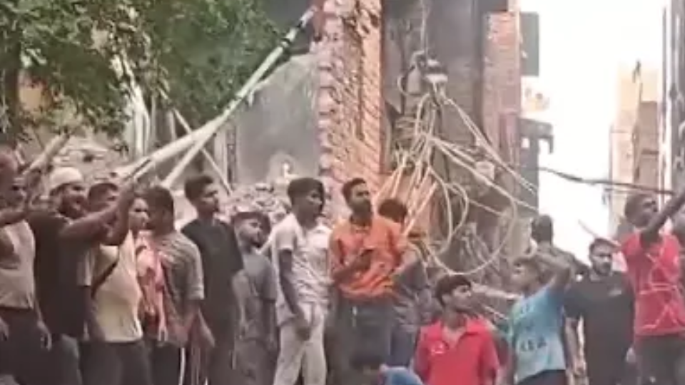 People Feared Trapped After Building Front Collapses In Delhi