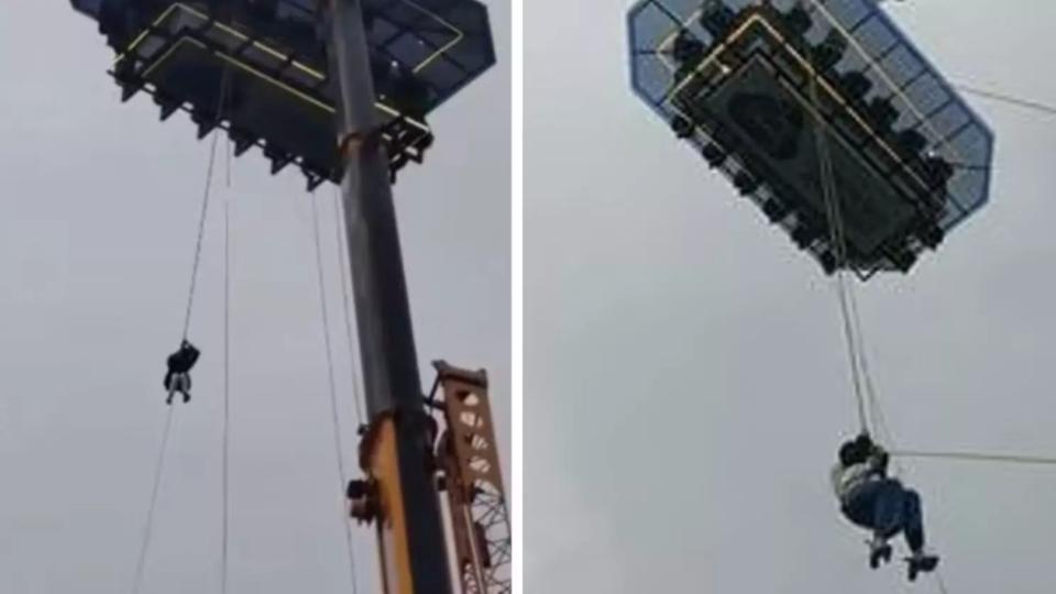 Tourists Rescued After Sky-Dining Crane Malfunctions in Kerala