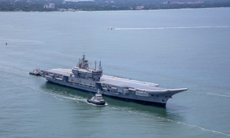 indiasfirstindigenousaircraftcarrierinsvikranthandedovertoindiannavy