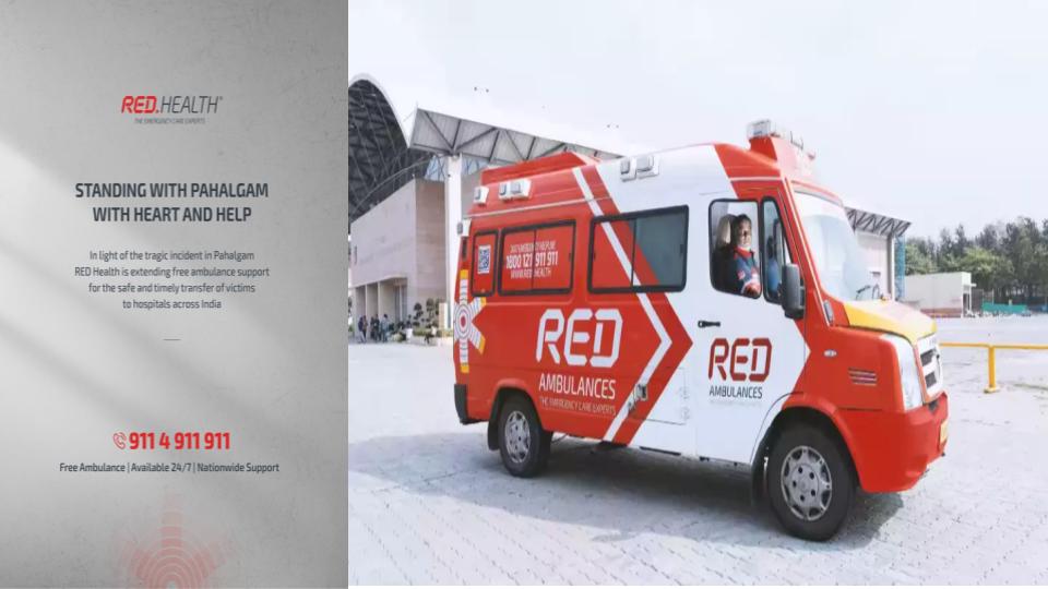 redhealthoffersfreeambulanceservicestopahalgamtragedyvictims