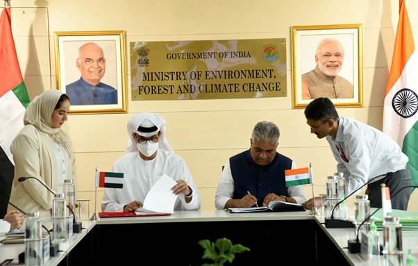 India, UAE sign MoU to establish framework to enchance bilateral cooperation on climate action