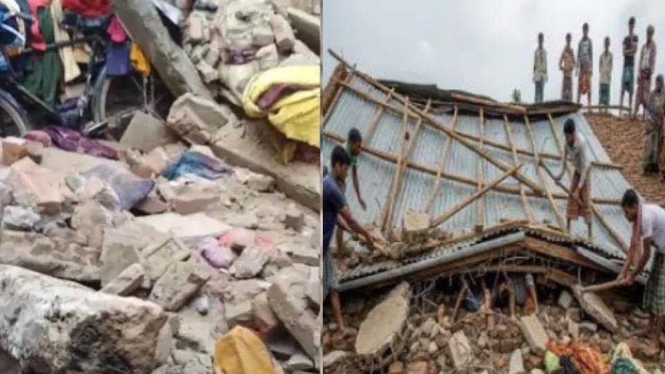 Five members of a family died after roof collapses in Bihar