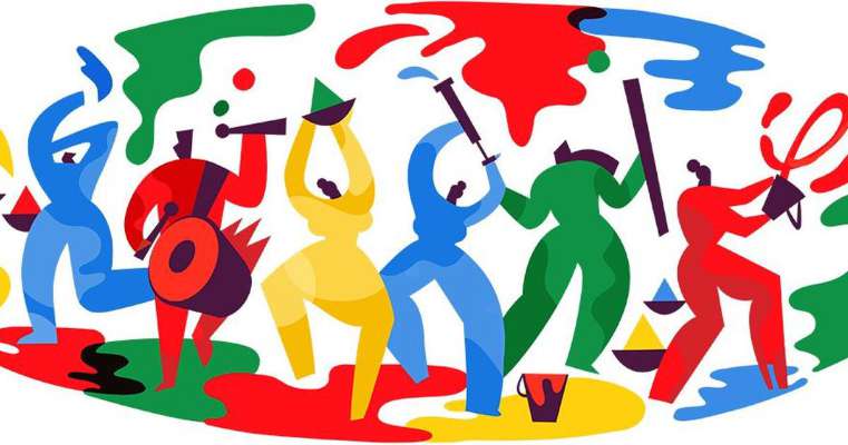 googlemarksfestivalofholiwithcolourfuldoodle