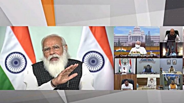 primeministernarendramoditoholdcovidreviewwithcmsthroughvideoconferencingtoday