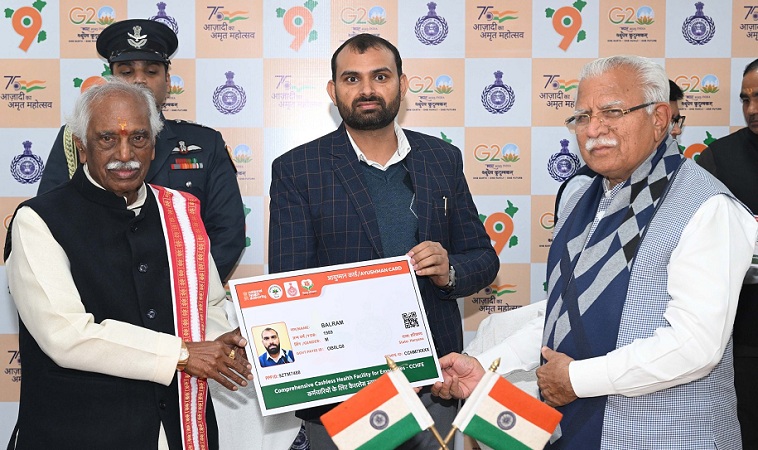 haryanagovernorbandarudattatreyainauguratescashlesshealthfacilityunderayushmanyojana