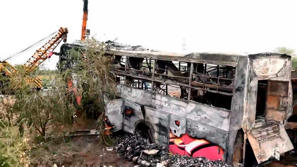 Three people burnt to death in Boyapalem truck collision