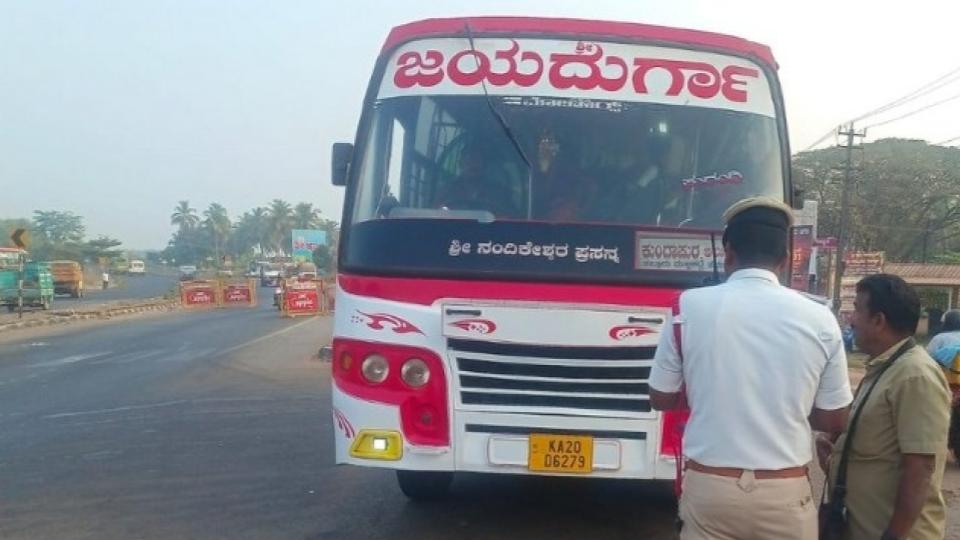 Udupi Police checks 1,100 buses and booked 108 challans