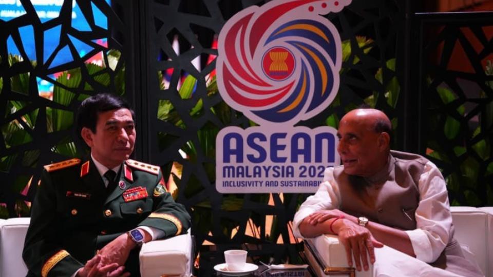 Rajnath Singh meets Phan Van Giang in Kuala Lumpur, Malaysia
