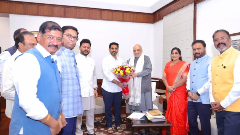 Lokesh Meets Amit Shah and Seeks Relief for Cyclone Montha Damage