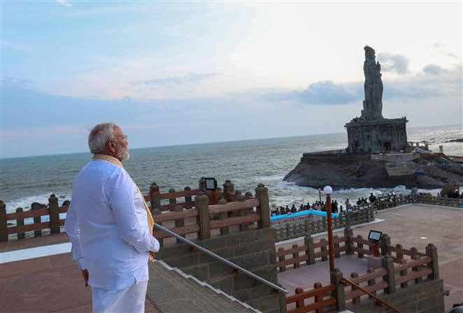 PM Modi begins 2-day-long meditation at Vivekananda Rock Memorial in Kanyakumari