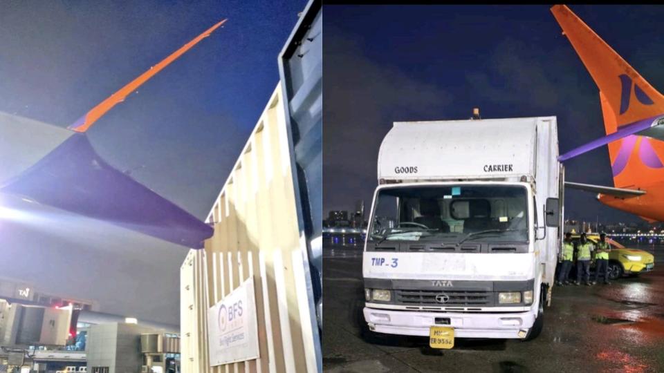 Akasa Air plane hit by cargo truck at Mumbai airport