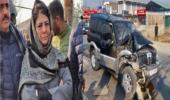 mehboobamuftiescapesunhurtintrafficcollision