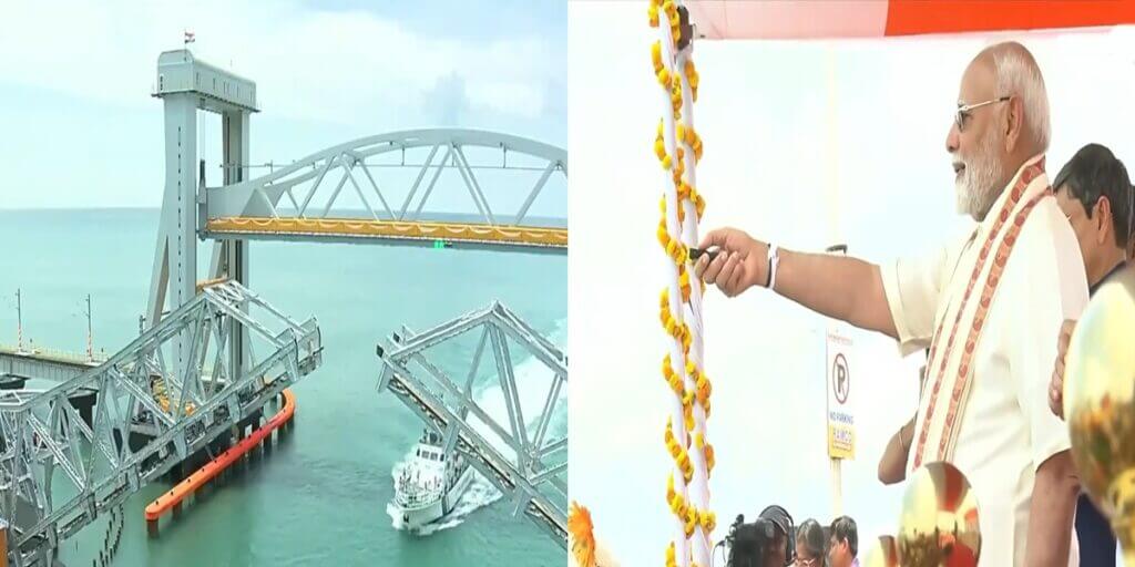 pmmodiinauguratesindiasfirstverticalliftseabridgeintamilnadu