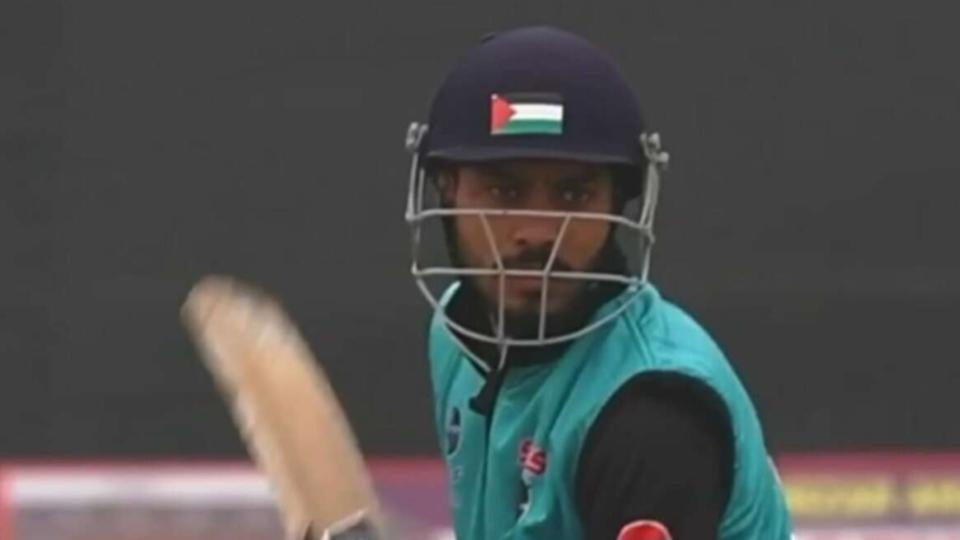 Jammu and Kashmir police investigate cricketer over helmet displaying Palestine flag