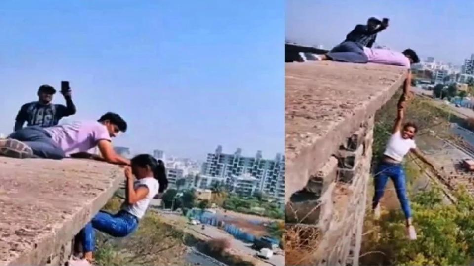 videoofagirldanglesmidairforreelpunepolicenab2fordaredevilstunt