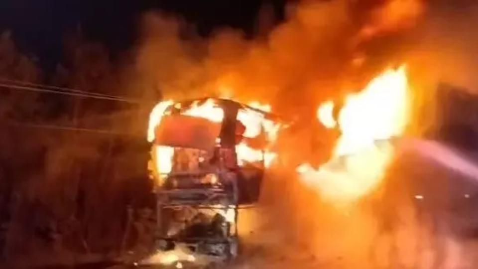 39 Passengers Escape Narrowly as Bus Catches Fire in Andhra