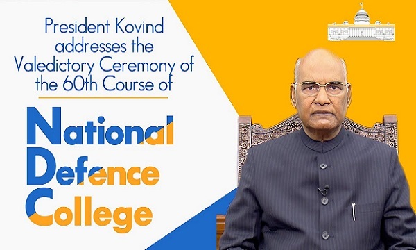 presidentkovindaddressesvaledictoryceremonyof60thcourseofnationaldefencecollege