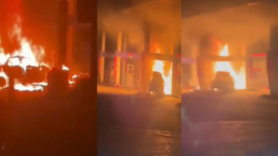 Bengaluru Petrol Pump Catches Fire After Jaguar Car Crashes Into It
