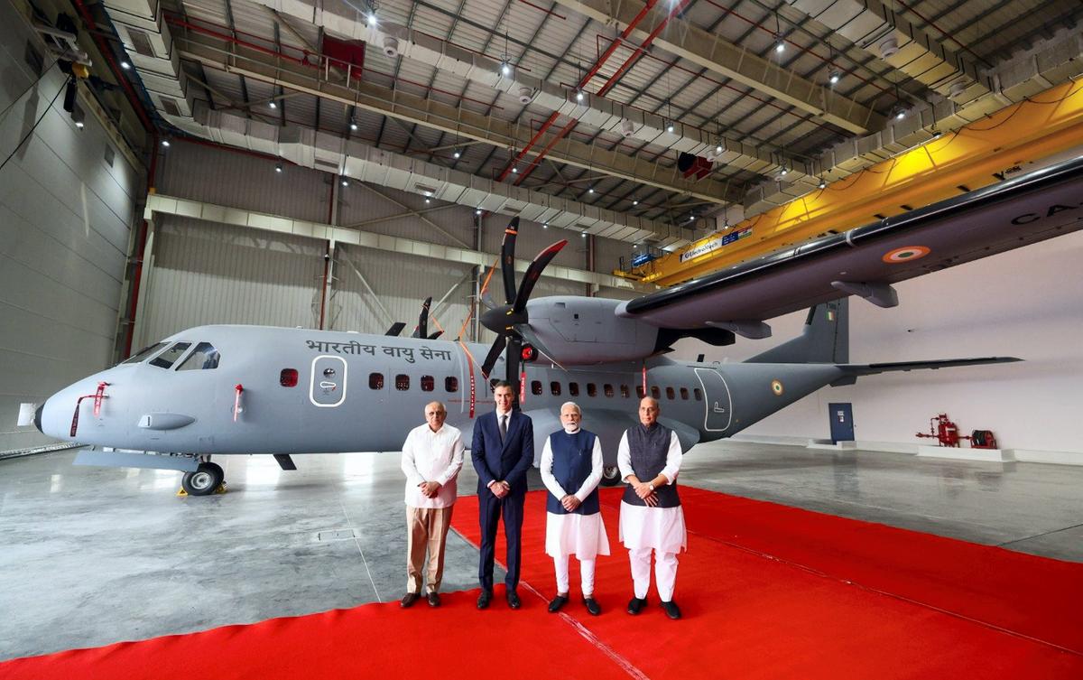 pmmodispanishpmlaunchc295aircraftmanufacturingfacilityinvadodara
