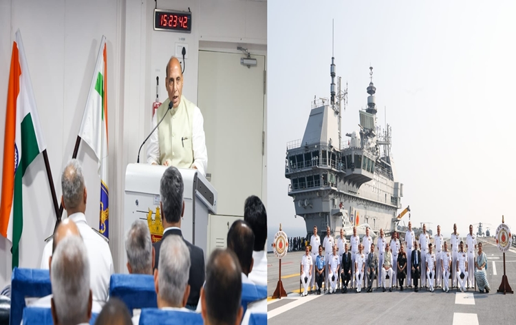 firsteditionofthenavalcommandersconference2023beginonboardindia’sfirstindigenousaircraftcarrierinsvikrant