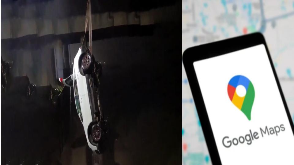 Car following Google Maps falls into ditch in Navi Mumbai