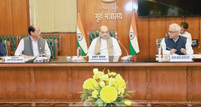 homeministeramitshahmeetswidespectrumofpoliticalleadershipofnagagroups