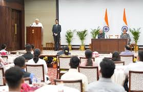 VP Jagdeep Dhankar speaks at the inaugural session of the Rajya Sabha Internship Programme in New Delhi yesterday