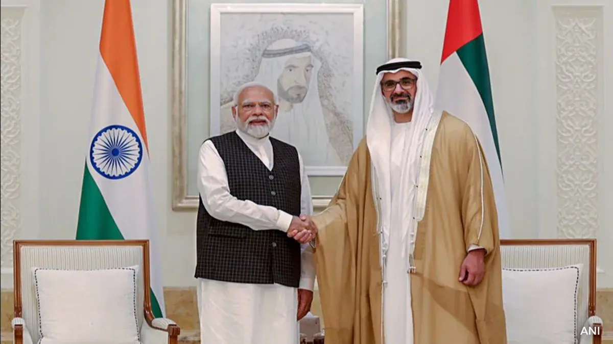 pmmoditoholdtalkswithcrownprinceofabudhabisheikhkhaledbinmohamedbinzayedalnahyaninnewdelhi