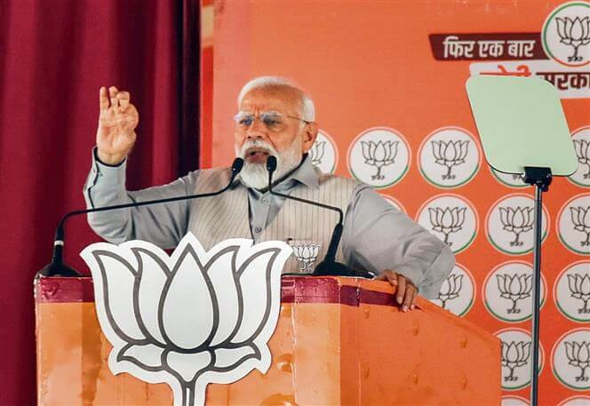 BJP going to score hattrick of victory on all seven Lok Sabha seats: PM Modi