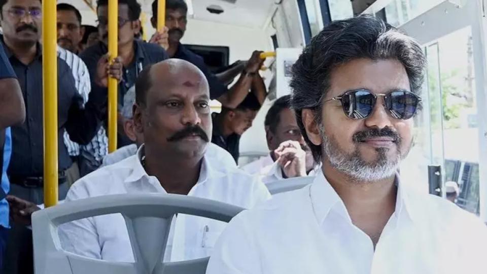 Tamil Nadu CM Joseph Vijay Travels In Metro Tain
