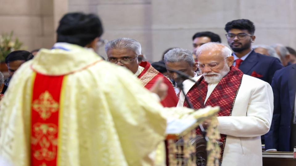 PM Narendra Modi joined Christmas prayers at Cathedral Church in Delhi