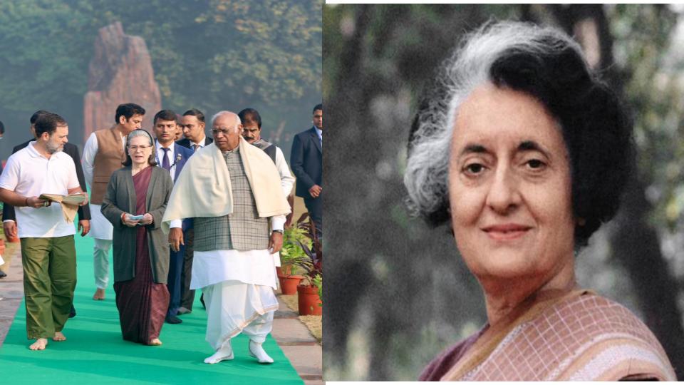 Kharge, Sonia Gandhi and Rahul pays tribute to Indira Gandhi 